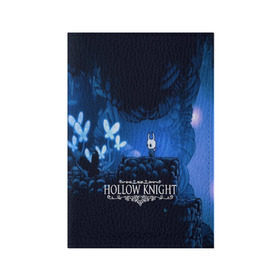 Обложка для паспорта матовая кожа с принтом HOLLOW KNIGHT в Рязани, натуральная матовая кожа | размер 19,3 х 13,7 см; прозрачные пластиковые крепления | 