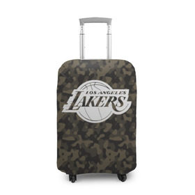 Чехол для чемодана 3D с принтом Los Angeles Lakers Camo в Рязани, 86% полиэфир, 14% спандекс | двустороннее нанесение принта, прорези для ручек и колес | camo | lakers | los angeles lakers | nba | баскетбол | камуфляж | лос анджелес лейкерс | нба | спорт | хаки