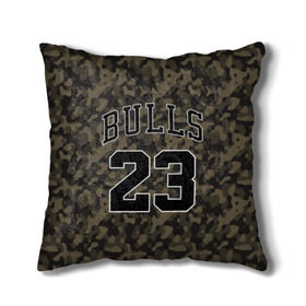 Подушка 3D с принтом Chicago Bulls 23 Camo в Рязани, наволочка – 100% полиэстер, наполнитель – холлофайбер (легкий наполнитель, не вызывает аллергию). | состоит из подушки и наволочки. Наволочка на молнии, легко снимается для стирки | Тематика изображения на принте: bulls | camo | chicago | chicago bulls | nba | баскетбол | буллз | камуфляж | нба | спорт | хаки | чикаго | чикаго буллз