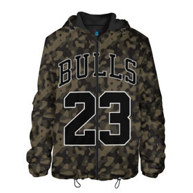 Мужская куртка 3D с принтом Chicago Bulls 23 Camo в Рязани, ткань верха — 100% полиэстер, подклад — флис | прямой крой, подол и капюшон оформлены резинкой с фиксаторами, два кармана без застежек по бокам, один большой потайной карман на груди. Карман на груди застегивается на липучку | Тематика изображения на принте: bulls | camo | chicago | chicago bulls | nba | баскетбол | буллз | камуфляж | нба | спорт | хаки | чикаго | чикаго буллз