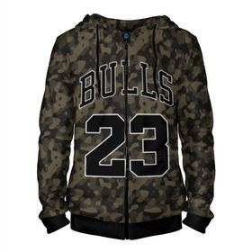 Мужская толстовка 3D на молнии с принтом Chicago Bulls 23 Camo в Рязани, 100% полиэстер | длина до линии бедра, манжеты и пояс оформлены мягкой тканевой резинкой, двухслойный капюшон со шнурком для регулировки, спереди молния, по бокам два кармана | bulls | camo | chicago | chicago bulls | nba | баскетбол | буллз | камуфляж | нба | спорт | хаки | чикаго | чикаго буллз