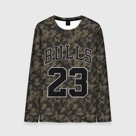 Мужской лонгслив 3D с принтом Chicago Bulls 23 Camo в Рязани, 100% полиэстер | длинные рукава, круглый вырез горловины, полуприлегающий силуэт | Тематика изображения на принте: bulls | camo | chicago | chicago bulls | nba | баскетбол | буллз | камуфляж | нба | спорт | хаки | чикаго | чикаго буллз