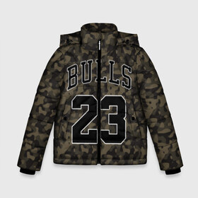 Зимняя куртка для мальчиков 3D с принтом Chicago Bulls 23 Camo в Рязани, ткань верха — 100% полиэстер; подклад — 100% полиэстер, утеплитель — 100% полиэстер | длина ниже бедра, удлиненная спинка, воротник стойка и отстегивающийся капюшон. Есть боковые карманы с листочкой на кнопках, утяжки по низу изделия и внутренний карман на молнии. 

Предусмотрены светоотражающий принт на спинке, радужный светоотражающий элемент на пуллере молнии и на резинке для утяжки | Тематика изображения на принте: bulls | camo | chicago | chicago bulls | nba | баскетбол | буллз | камуфляж | нба | спорт | хаки | чикаго | чикаго буллз