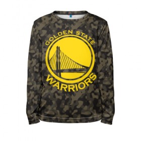 Детский лонгслив 3D с принтом Golden State Warriors camo в Рязани, 100% полиэстер | длинные рукава, круглый вырез горловины, полуприлегающий силуэт
 | golden state | golden state warriors | nba | warriors | баскетбол | голден стэйт | голден стэйт уорриорз | камуфляж | нба | спорт | уорриорз camo | хаки