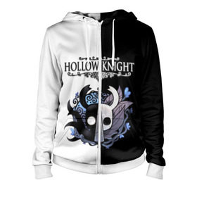 Женская толстовка 3D на молнии с принтом Hollow Knight (Black & White) в Рязани, 100% полиэстер | длина до линии бедра, манжеты и пояс оформлены мягкой тканевой резинкой, двухслойный капюшон со шнурком для регулировки, спереди молния, по бокам два кармана | game | hollow knight | hollow knight godmaster | hollow knight map | hollow knight ps4 | silksong | белый | зот могучий | игра | карта | королевство | метроидвания | полый король | приключения букашек | халлоунест | холлоу кнайт | черный