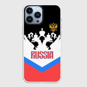 Чехол для iPhone 13 Pro Max с принтом HOCKEY RUSSIA в Рязани,  |  | hockey | russia | sport | герб | надписи | россия | сборная хоккея | символика | спорт | спортсмен | триколор | форма | хоккей | чемпионат | я русский