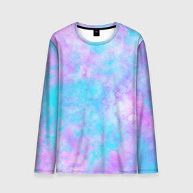 Мужской лонгслив 3D с принтом Мрамор Tie Dye в Рязани, 100% полиэстер | длинные рукава, круглый вырез горловины, полуприлегающий силуэт | tie dye | летняя футболка | розовый | синий | тай дай | фиолетовый | яркая футболка