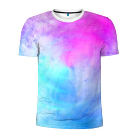 Мужская футболка 3D спортивная с принтом Лето в Рязани, 100% полиэстер с улучшенными характеристиками | приталенный силуэт, круглая горловина, широкие плечи, сужается к линии бедра | tie dye | tie dye футболка | летняя футболка | розовый | синий | тай дай | тай дай футболка | фиолетовый | яркая футболка