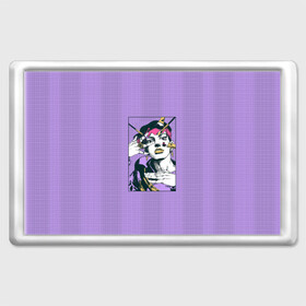 Магнит 45*70 с принтом Kishibe Rohan in Purple в Рязани, Пластик | Размер: 78*52 мм; Размер печати: 70*45 | diamond is unbreakable | heavens door | jjba | jojo | kishibe | rohan