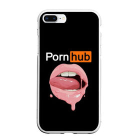 Чехол для iPhone 7Plus/8 Plus матовый с принтом PORN HUB в Рязани, Силикон | Область печати: задняя сторона чехла, без боковых панелей | губы | логотип | пошлое
