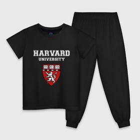 Детская пижама хлопок с принтом Harvard University_форма в Рязани, 100% хлопок |  брюки и футболка прямого кроя, без карманов, на брюках мягкая резинка на поясе и по низу штанин
 | Тематика изображения на принте: harvard university | гарвард | колледж | образование | студенты | сша | университет | школа