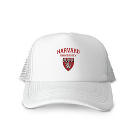 Кепка тракер с сеткой с принтом Harvard University_форма в Рязани, трикотажное полотно; задняя часть — сетка | длинный козырек, универсальный размер, пластиковая застежка | Тематика изображения на принте: harvard university | гарвард | колледж | образование | студенты | сша | университет | школа