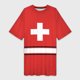 Платье-футболка 3D с принтом Сборная Швейцарии в Рязани,  |  | hockey | sport | switzerland | герб | надписи | сборная хоккея | сборная швейцарии | символика | спорт | спортсмен | форма | хоккей | чемпионат | чемпионат 2019