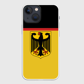 Чехол для iPhone 13 mini с принтом СБОРНАЯ ГЕРМАНИИ в Рязани,  |  | germany | hockey | sport | герб | германия | надписи | сборная хоккея | символика | спорт | спортсмен | форма | хоккей | чемпионат