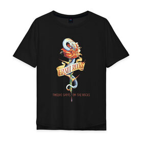 Мужская футболка хлопок Oversize с принтом Hanoi Rocks в Рязани, 100% хлопок | свободный крой, круглый ворот, “спинка” длиннее передней части | 