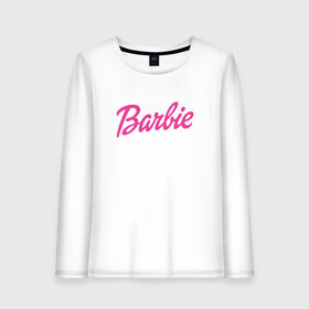 Женский лонгслив хлопок с принтом Barbie в Рязани, 100% хлопок |  | bad | barbie | bratz | girl | princess | team | барби | братц | девочка | дочка | дочь | кукла | куколка | лого | логотип | любимая | невеста | подружка | прекрасная