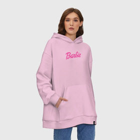 Худи SuperOversize хлопок с принтом Barbie в Рязани, 70% хлопок, 30% полиэстер, мягкий начес внутри | карман-кенгуру, эластичная резинка на манжетах и по нижней кромке, двухслойный капюшон
 | bad | barbie | bratz | girl | princess | team | барби | братц | девочка | дочка | дочь | кукла | куколка | лого | логотип | любимая | невеста | подружка | прекрасная