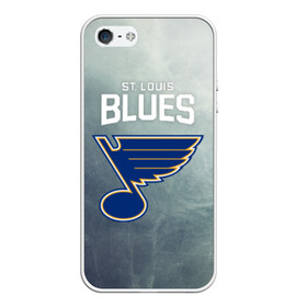 Чехол для iPhone 5/5S матовый с принтом St Louis Blues в Рязани, Силикон | Область печати: задняя сторона чехла, без боковых панелей | nhl | st. louis blues | блюз | нхл | сент луиз | сент луис | сент луис блюз | тарасенко | хоккей | шайба