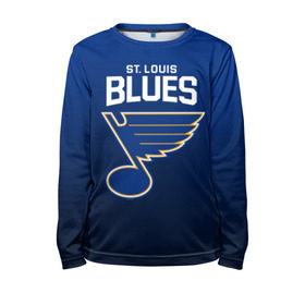 Детский лонгслив 3D с принтом St. Louis Blues в Рязани, 100% полиэстер | длинные рукава, круглый вырез горловины, полуприлегающий силуэт
 | Тематика изображения на принте: nhl | st. louis blues | блюз | нхл | сент луиз | сент луис | сент луис блюз | тарасенко | хоккей | шайба