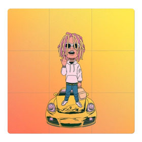 Магнитный плакат 3Х3 с принтом Lil Pump - Flex Like Ouu в Рязани, Полимерный материал с магнитным слоем | 9 деталей размером 9*9 см | flex like ouu | gucci | gucci gang | hip hop | lil | lil pump | pump | rap | trap | гучи | гучи гэнг | лил | лил памп | насос | памп | рэп | трэп | хип хоп