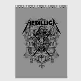 Скетчбук с принтом Metallica в Рязани, 100% бумага
 | 48 листов, плотность листов — 100 г/м2, плотность картонной обложки — 250 г/м2. Листы скреплены сверху удобной пружинной спиралью | album | black | concert | heavy | kirk | metal | metallica | music | rock | tolls | джеймс хэтфилд | кирк хэмметт | клифф бёртон | ларс ульрих | метал | металлика | трэш