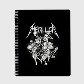 Тетрадь с принтом Metallica в Рязани, 100% бумага | 48 листов, плотность листов — 60 г/м2, плотность картонной обложки — 250 г/м2. Листы скреплены сбоку удобной пружинной спиралью. Уголки страниц и обложки скругленные. Цвет линий — светло-серый
 | album | black | concert | heavy | kirk | metal | metallica | music | rock | tolls | джеймс хэтфилд | кирк хэмметт | клифф бёртон | ларс ульрих | метал | металлика | трэш