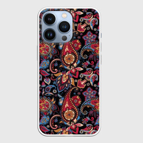 Чехол для iPhone 13 Pro с принтом Этнический орнамент в Рязани,  |  | asia | black | blue | curl | east | ethnic | flower | india | ornament | pattern | petal | red | yellow | zendudl | азия | восток | желтый | завитушка | зендудл | индия | красный | лепесток | орнамент | узор | цветок | черный | этнический