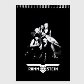 Скетчбук с принтом Rammstein в Рязани, 100% бумага
 | 48 листов, плотность листов — 100 г/м2, плотность картонной обложки — 250 г/м2. Листы скреплены сверху удобной пружинной спиралью | rammstein | till lindemann | берлин | германия | металл | музыка | рамштайн | тилль линдеманн