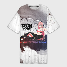 Платье-футболка 3D с принтом Do you want to be my darling (Zero Two) в Рязани,  |  | darling in the franxx | franxx | zero two