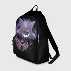 Рюкзак 3D с принтом Pokemon Gengar Rubber в Рязани, 100% полиэстер | лямки с регулируемой длиной, сверху петелька, чтобы рюкзак можно было повесить на вешалку. Основное отделение закрывается на молнию, как и внешний карман. Внутри два дополнительных кармана, один из которых закрывается на молнию. По бокам два дополнительных кармашка | Тематика изображения на принте: battle | drawing | entei | go | legendary | lugia | metagross | nintendo | pikachu | pokemon | raikou | squirtle | zapdos | брок | бульбазавр | мисти | монстр | пикачу | покемон | эш