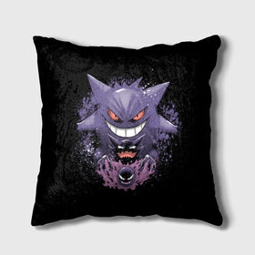 Подушка 3D с принтом Pokemon Gengar Rubber в Рязани, наволочка – 100% полиэстер, наполнитель – холлофайбер (легкий наполнитель, не вызывает аллергию). | состоит из подушки и наволочки. Наволочка на молнии, легко снимается для стирки | battle | drawing | entei | go | legendary | lugia | metagross | nintendo | pikachu | pokemon | raikou | squirtle | zapdos | брок | бульбазавр | мисти | монстр | пикачу | покемон | эш