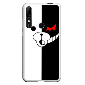 Чехол для Honor P Smart Z с принтом MONOKUMA (КАПЮШОН) в Рязани, Силикон | Область печати: задняя сторона чехла, без боковых панелей | Тематика изображения на принте: anime | bear | black  white | danganronpa | kurokuma | monodam | monokuma | monomi | monotaro | pink | rabbit | school | shirokuma | аниме | главарь | мoноми | монокума | черно белый | школа