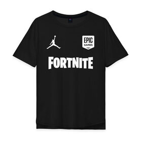 Мужская футболка хлопок Oversize с принтом Jordan x Fortnite (5) в Рязани, 100% хлопок | свободный крой, круглый ворот, “спинка” длиннее передней части | 2019 | fortnite | game | jordan | nba | джордан | игра | королевская битва | кроссовки | нба | форнайт | фортнай | фортнайт