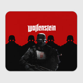 Коврик для мышки прямоугольный с принтом Wolfenstein в Рязани, натуральный каучук | размер 230 х 185 мм; запечатка лицевой стороны | cyberpilot | new colossus | new order | old blood | wolfenstein | youngblood | игры