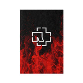 Обложка для паспорта матовая кожа с принтом RAMMSTEIN в Рязани, натуральная матовая кожа | размер 19,3 х 13,7 см; прозрачные пластиковые крепления | fire | metallica | music | rammstein | rock | металл | металлика | музыка | огонь | пламя | раммштайн | рок | рок группа