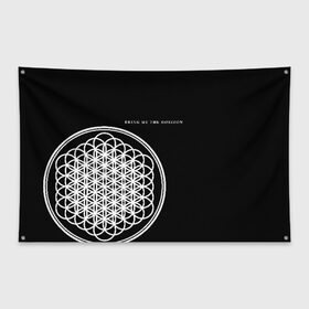 Флаг-баннер с принтом Bring Me the Horizon в Рязани, 100% полиэстер | размер 67 х 109 см, плотность ткани — 95 г/м2; по краям флага есть четыре люверса для крепления | bmth | bring me the horizon | альтернативный | бмт | бмтх | бмтш | брин | бринг | горизонт | достань для меня | дэткор | зе | метал | ми | рок | хоризон | электроник