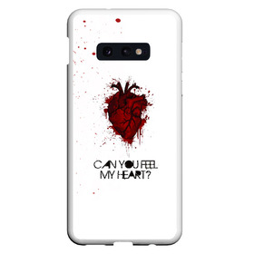 Чехол для Samsung S10E с принтом Can You Feel My Heart - BMTH в Рязани, Силикон | Область печати: задняя сторона чехла, без боковых панелей | bmth | bring me the horizon | альтернативный | бмт | бмтх | бмтш | брин | бринг | горизонт | достань для меня | дэткор | зе | метал | ми | рок | хоризон | электроник