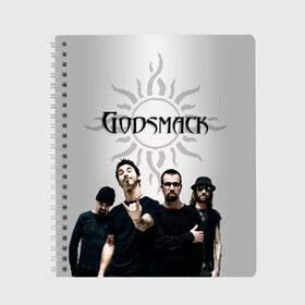 Тетрадь с принтом Godsmack в Рязани, 100% бумага | 48 листов, плотность листов — 60 г/м2, плотность картонной обложки — 250 г/м2. Листы скреплены сбоку удобной пружинной спиралью. Уголки страниц и обложки скругленные. Цвет линий — светло-серый
 | alternative | american rock | crimson | grunge | hardrock | heavy | heavy metal | i stand alone | nu metal | post grunge | rock | sully erna | альтернатива | грандж | рок | хард рок | хэви