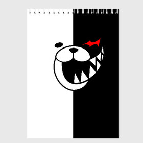 Скетчбук с принтом MONOKUMA в Рязани, 100% бумага
 | 48 листов, плотность листов — 100 г/м2, плотность картонной обложки — 250 г/м2. Листы скреплены сверху удобной пружинной спиралью | anime | bear | black  white | danganronpa | kurokuma | monodam | monokuma | monomi | monotaro | pink | rabbit | school | shirokuma | аниме | главарь | мoноми | монокума | черно белый | школа