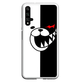 Чехол для Honor 20 с принтом MONOKUMA в Рязани, Силикон | Область печати: задняя сторона чехла, без боковых панелей | anime | bear | black  white | danganronpa | kurokuma | monodam | monokuma | monomi | monotaro | pink | rabbit | school | shirokuma | аниме | главарь | мoноми | монокума | черно белый | школа