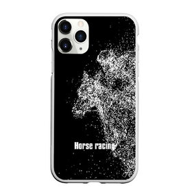 Чехол для iPhone 11 Pro Max матовый с принтом Horse racing в Рязани, Силикон |  | animal | black | horse | points | rider | riding | slogan | sport | text | white | белый | езда | животное | конь | лошадь | наездник | слоган | спорт | текст | точки | черный