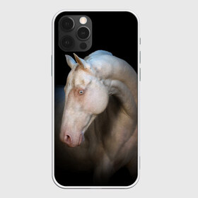 Чехол для iPhone 12 Pro Max с принтом Белая лошадь в Рязани, Силикон |  | animal | black | breed | horse | muscle | muzzle | strength | unusual | white | белый | животное | конь | лошадь | мышцы | необычный | порода | сила | скакун