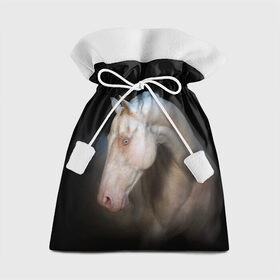 Подарочный 3D мешок с принтом Белая лошадь в Рязани, 100% полиэстер | Размер: 29*39 см | Тематика изображения на принте: animal | black | breed | horse | muscle | muzzle | strength | unusual | white | белый | животное | конь | лошадь | мышцы | необычный | порода | сила | скакун