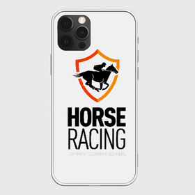 Чехол для iPhone 12 Pro Max с принтом Horse racing в Рязани, Силикон |  | Тематика изображения на принте: animal | black | emblem | horse | rider | riding | slogan | sport | text | white | белый | езда | животное | конь | лошадь | наездник | слоган | спорт | текст | черный | эмблема