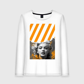 Женский лонгслив хлопок с принтом Мэрилин Монро fashion в Рязани, 100% хлопок |  | marilyn monroe | off white | off white купить | off white мужская | off white одежда | off white футболка | кофта off white | мэрилин монро | мэрилин монро фото | офф вайт | офф уайт