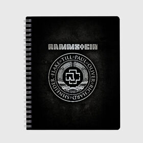 Тетрадь с принтом Rammstein в Рязани, 100% бумага | 48 листов, плотность листов — 60 г/м2, плотность картонной обложки — 250 г/м2. Листы скреплены сбоку удобной пружинной спиралью. Уголки страниц и обложки скругленные. Цвет линий — светло-серый
 | Тематика изображения на принте: lindemann | rammstain | rammstein | rammstein 2019 | ramstein | группы | метал | музыка | рок | тилль линдеманн