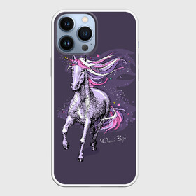 Чехол для iPhone 13 Pro Max с принтом Dream Big в Рязани,  |  | animal | drawing | dream | fairytale | horn | magic | mane | purple | slogan | text | unicorn | волшебство | грива | единорог | животное | магия | мечта | рисунок | рог | сказочный | слоган | текст | фиолетовый