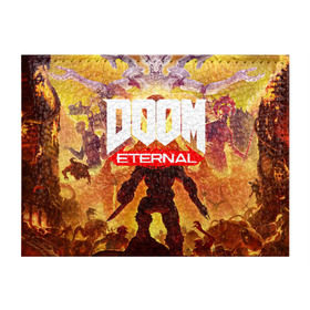 Обложка для студенческого билета с принтом Doom Eternal в Рязани, натуральная кожа | Размер: 11*8 см; Печать на всей внешней стороне | Тематика изображения на принте: cacodemon | doom | eternal | вечность | вечный | дум | итёрнал | какодемон | этернал