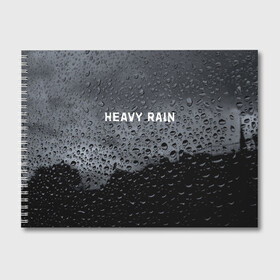 Альбом для рисования с принтом Heavy Rain в Рязани, 100% бумага
 | матовая бумага, плотность 200 мг. | Тематика изображения на принте: дождь | жертва | капает | капли | ливень | мастер | оригами | складывать