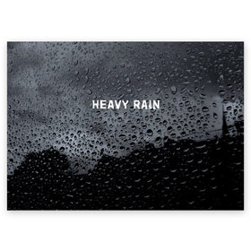 Поздравительная открытка с принтом Heavy Rain в Рязани, 100% бумага | плотность бумаги 280 г/м2, матовая, на обратной стороне линовка и место для марки
 | Тематика изображения на принте: дождь | жертва | капает | капли | ливень | мастер | оригами | складывать